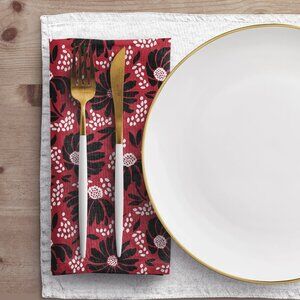 NWT Porter Anna- Red & Black Cloth Napkin 4-set, Bellis